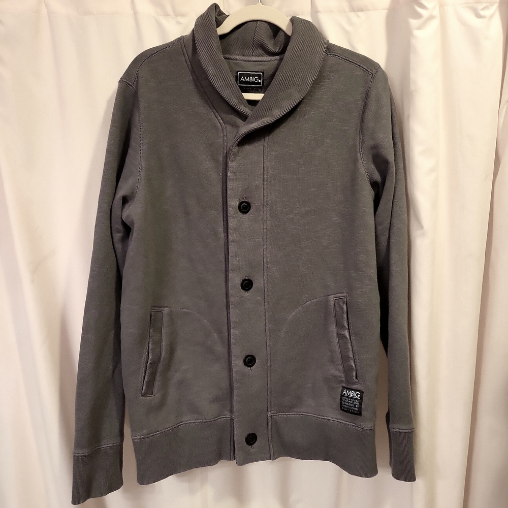 AMBIG .. MACYS .. Mens sweatshirt jacket SZ L GREY